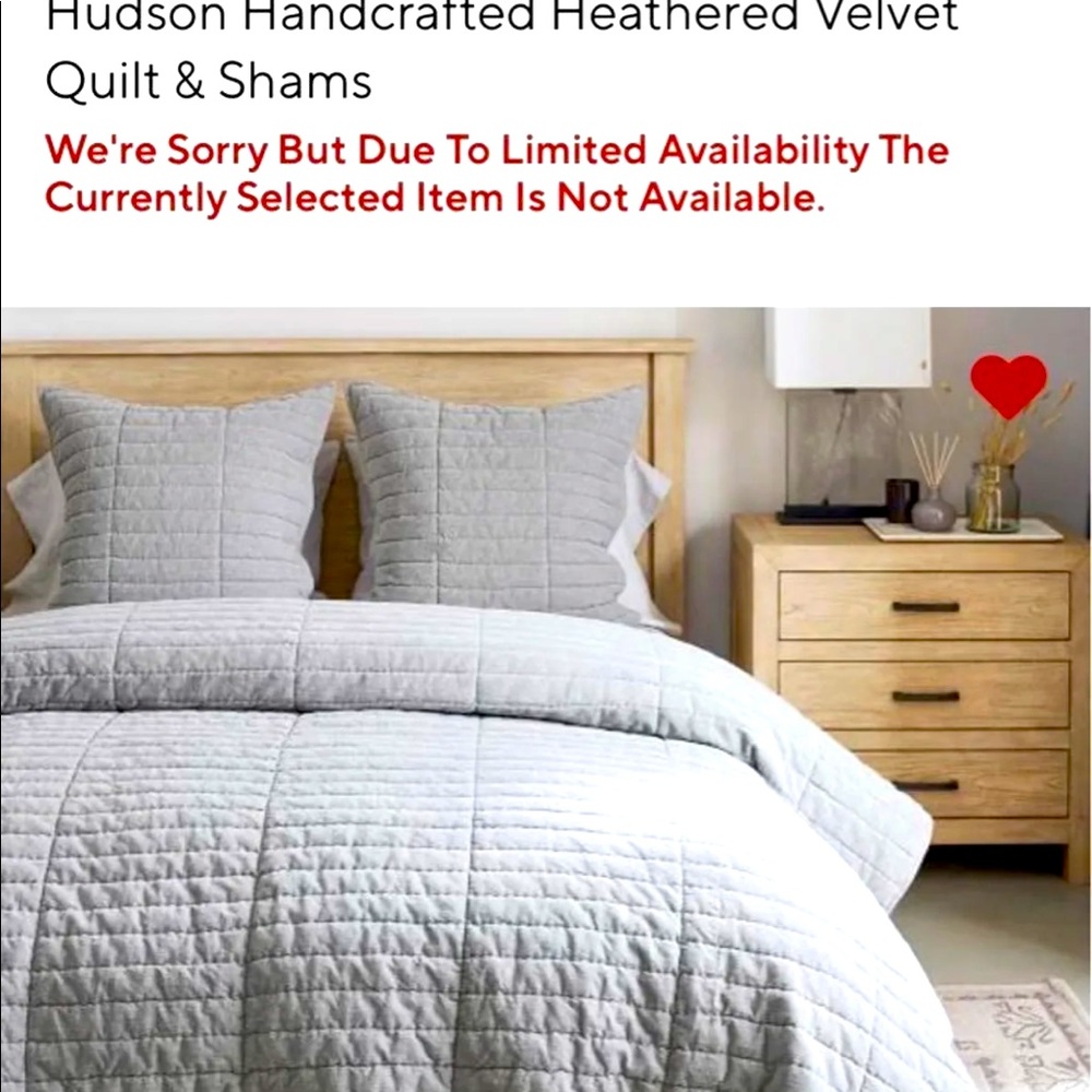 NWT Pottery Barn Hudson Quilt and Shams King/Cal King